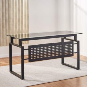 Christopher Knight Home Fiske Glass Office Computer Desk, Black