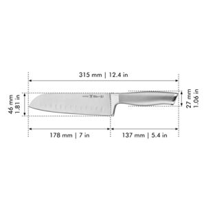 HENCKELS Modernist Razor-Sharp Hollow Edge Santoku Knife 7 inch, German Engineered Informed by 100+ Years of Mastery