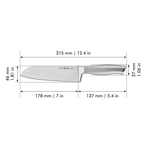 HENCKELS Modernist Razor-Sharp Hollow Edge Santoku Knife 7 inch, German Engineered Informed by 100+ Years of Mastery