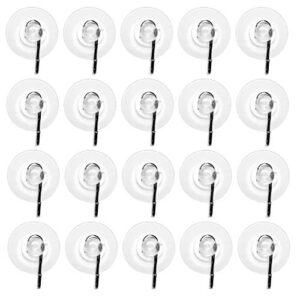 20 pack clear plastic strong suction cup with removable hook (7/8" (22.22mm) diameter)
