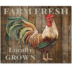 counterart 'farm fresh rooster' glass cutting board, 15 x 12"