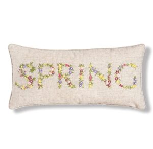 c&f home spring ribbon art pillow 12 x 24 green