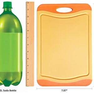 Raj Plastic Cutting Board Reversible Cutting board, Dishwasher Safe, Chopping Boards, Juice Groove, Large Handle, Non-Slip, BPA Free (Small (11.42" x 7.87"), Orange)