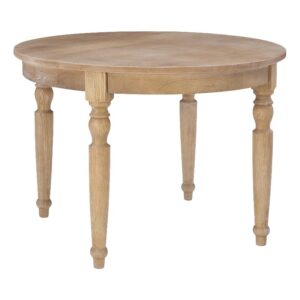 linon avalon wood round dining table in light brown