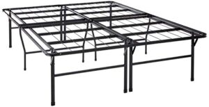 best price mattress 18 inch metal platform beds w/heavy duty steel slat mattress foundation (no box spring needed), queen, black