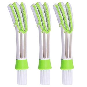 mini duster for car air vent, set of 3 automotive air conditioner cleaner and brush, dust collector cleaning cloth tool for keyboard window leaves blinds shutter glasses fan