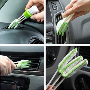 Mini Duster for Car Air Vent, Set of 3 Automotive Air Conditioner Cleaner and Brush, Dust Collector Cleaning Cloth Tool for Keyboard Window Leaves Blinds Shutter Glasses Fan