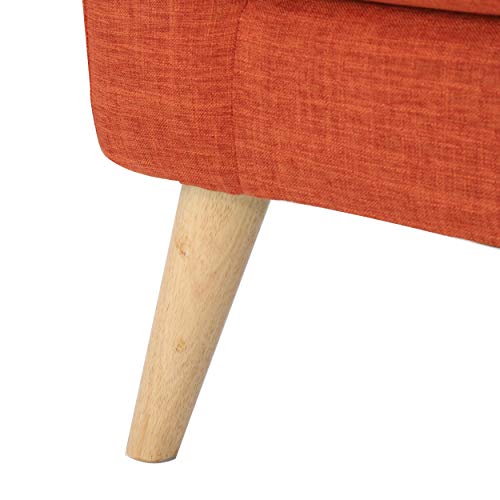 Christopher Knight Home Bridie Mid-Century Modern Loveseat, Muted Orange Fabric