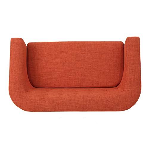 Christopher Knight Home Bridie Mid-Century Modern Loveseat, Muted Orange Fabric