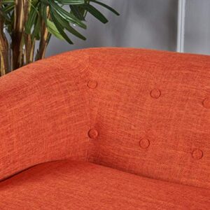 Christopher Knight Home Bridie Mid-Century Modern Loveseat, Muted Orange Fabric