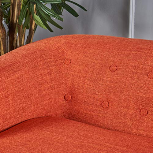 Christopher Knight Home Bridie Mid-Century Modern Loveseat, Muted Orange Fabric