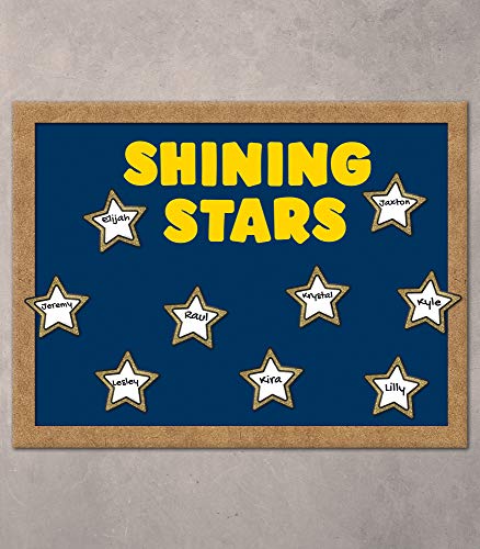 Carson Dellosa – Gold Glitter Stars Colorful Cut-Outs, Classroom Décor, 36 Pieces