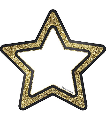 Carson Dellosa – Gold Glitter Stars Colorful Cut-Outs, Classroom Décor, 36 Pieces