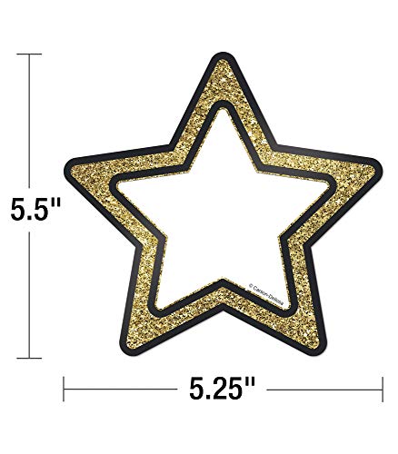 Carson Dellosa – Gold Glitter Stars Colorful Cut-Outs, Classroom Décor, 36 Pieces