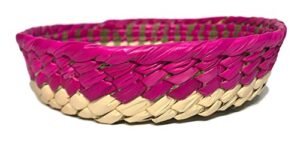 mexican tortillero made of palma leaf (pink)