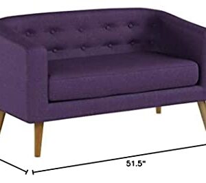 Christopher Knight Home Bridie Mid-Century Modern Loveseat, Muted Purple Fabric