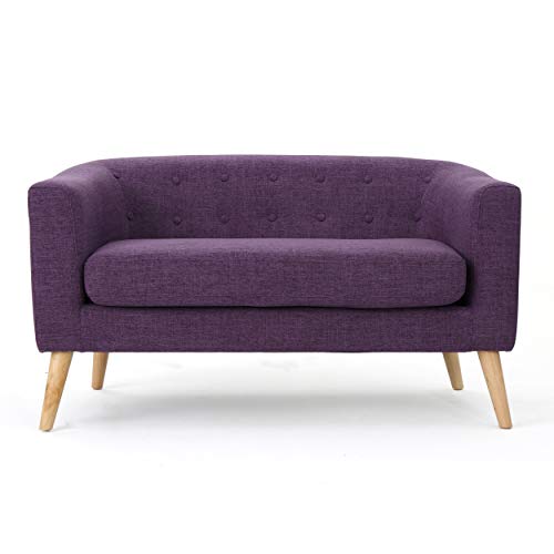 Christopher Knight Home Bridie Mid-Century Modern Loveseat, Muted Purple Fabric