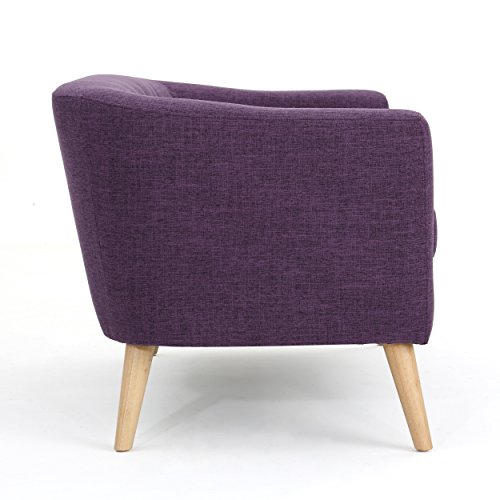 Christopher Knight Home Bridie Mid-Century Modern Loveseat, Muted Purple Fabric