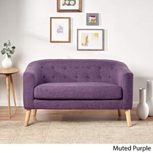 Christopher Knight Home Bridie Mid-Century Modern Loveseat, Muted Purple Fabric