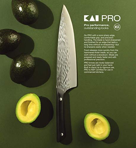 kai PRO Santoku Knife 7", NSF Certified for Use in Commercial Kitchens, Asian-Inspired Knife for All-Purpose Food Prep, Chef Knife Alternative, Hand-Sharpened Japanese Knife