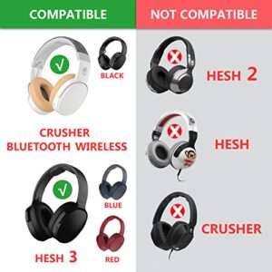 Geekria QuickFit Replacement Ear Pads for Skullcandy Crusher Wireless Crusher Evo Crusher ANC Hesh 3 Hesh EVO Hesh ANC Headphones Ear Cushions, Headset Earpads, Ear Cups Repair Parts (Black)