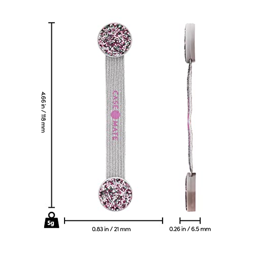 Case-Mate Elastic Strap Phone Grip - Finger & Hand Phone Holder, Mobile & Tablet Phone Strap - For iPhone 14 Pro Max/ 13 Pro Max/ 12 Pro Max/ 11/ S23 Ultra/ Pixel 7, 3M Supreme Adhesive - Pink Glitter