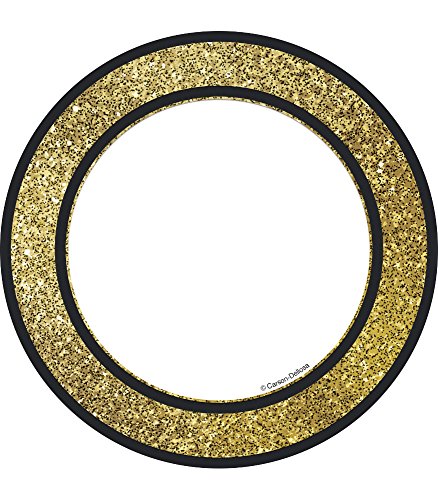 Carson Dellosa – Gold Glitter Dots Colorful Cut-Outs, Classroom Décor, 36 Pieces