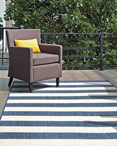 nuloom alexis striped indoor/outdoor area rug, 5' 3" x 7' 6", blue