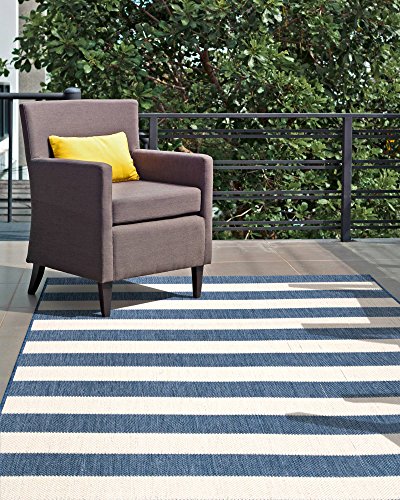 nuLOOM Alexis Striped Indoor/Outdoor Area Rug, 5' 3" x 7' 6", Blue