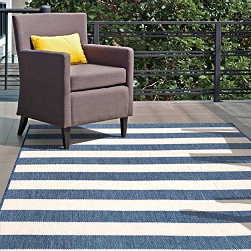 nuLOOM Alexis Striped Indoor/Outdoor Area Rug, 5' 3" x 7' 6", Blue