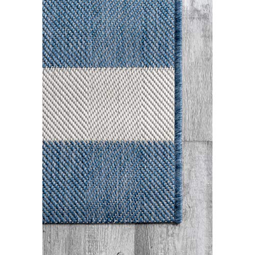 nuLOOM Alexis Striped Indoor/Outdoor Area Rug, 5' 3" x 7' 6", Blue