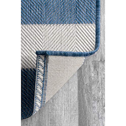 nuLOOM Alexis Striped Indoor/Outdoor Area Rug, 5' 3" x 7' 6", Blue