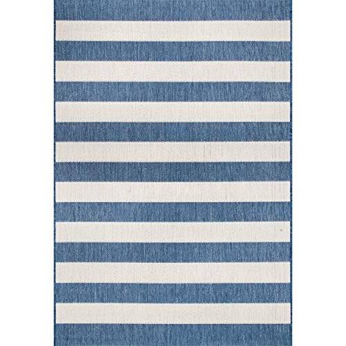 nuLOOM Alexis Striped Indoor/Outdoor Area Rug, 5' 3" x 7' 6", Blue