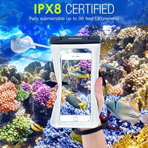 MoKo Floating Waterproof Phone Pouch [3 Pack], Floatable Phone Case Dry Bag with Lanyard Armband Compatible with iPhone 13/13 Pro Max/iPhone 12/12 Pro Max/11 Pro, X/Xr/Xs Max,8, Samsung S21/S10/S9