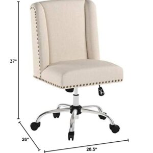 Great Deal Furniture Quentin Home Office Fabric Desk Chair, Wheat