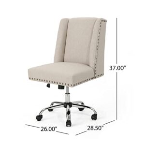 Great Deal Furniture Quentin Home Office Fabric Desk Chair, Wheat