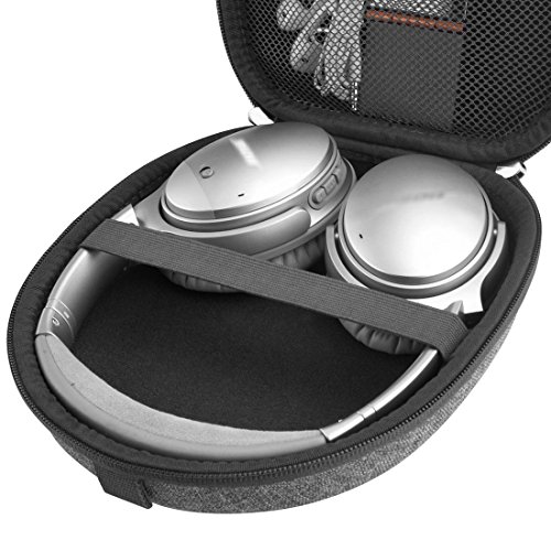 Linkidea Headphones Carrying Case Compatible with Bose QuietComfort QC45, QC35, QC35, QC SE, AE2w, AE2i, AE2 Case, Protective Hard Shell Travel Bag with Cable, Charger Storage (Dark Grey)