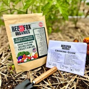 Non-GMO Heirloom Seed Kit | 15,000+ Non-Hybrid Open-Pollinated Seeds | 35 Varieties of Fruit and Vegetable Seeds |Easy Storage | Emergency Preparedness | Veteran Owned Business | Red Fox Organics