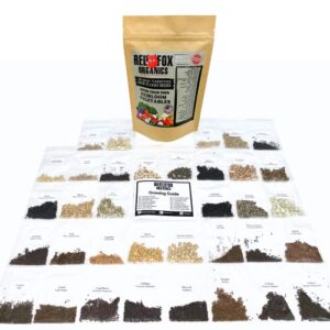 Non-GMO Heirloom Seed Kit | 15,000+ Non-Hybrid Open-Pollinated Seeds | 35 Varieties of Fruit and Vegetable Seeds |Easy Storage | Emergency Preparedness | Veteran Owned Business | Red Fox Organics