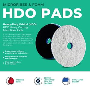 Lake Country HDO Heavy Cutting Microfiber Pad - Safe for All Paint and Finishes: Heavy Duty Orbital Cutting Pad Helps Remove Scratches, Swirls, Buffing Trails, and Oxidation (2 Pack, 5.5")