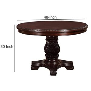 Benzara Traditional Style Round Dining Table, Brown