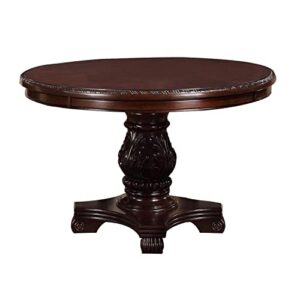 benzara traditional style round dining table, brown