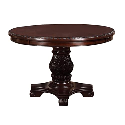 Benzara Traditional Style Round Dining Table, Brown