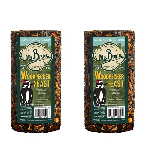 2-Pack of Mr. Bird Woodpecker Feast Small Wild Bird Seed Cylinder 1 lb. 14 oz.