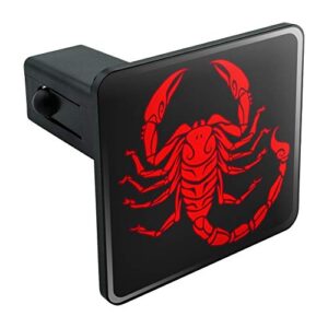 red tribal scorpion tow trailer hitch cover plug insert 1 1/4 inch (1.25")