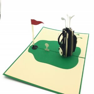 Golf lovers and enthusiasts unique pop-up card! For parents or grandfather's bday, co-workers and retirement