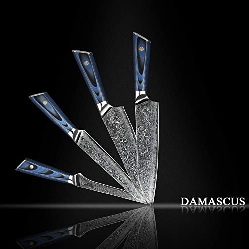 Best.Buy.Damascus1 Knife Set Knife Block Set Japanese Aus-10 Damascus Steel Kitchen Knife Set Perumim Quality Knife Block