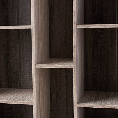 Christopher Knight Home Imogen Modern Two-Toned Faux Wood Bookshelf, Sonoma Grey Oak / Grey Oak / Black