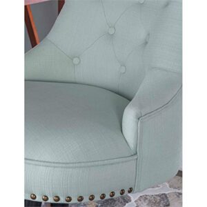 Linon Sinclair Wood Upholstered Office Chair in Mint Green