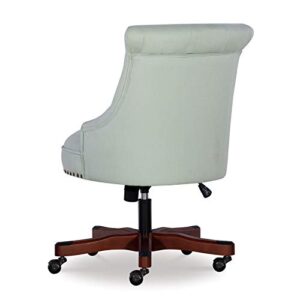 Linon Sinclair Wood Upholstered Office Chair in Mint Green